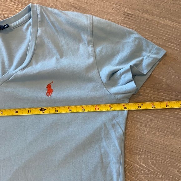 Ralph Lauren Sport Basic Short Sleeve V-Neck T-Shirt. Light Blue. Medium. - Picture 5 of 6